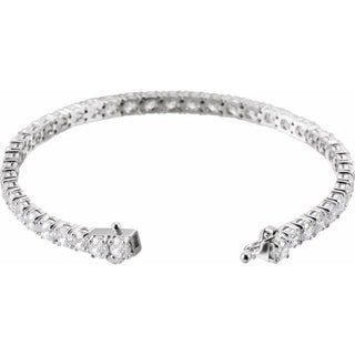 Sterling Silver  Imitation White Cubic Zirconia Line 7"  Bracelet