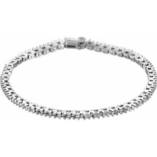 14K White 2 1/8 CTW Natural Diamond Line 7" Bracelet 