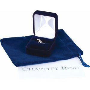 14K Gold Cross & Heart Chastity Ring