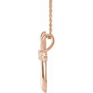 14K Rose Natural Citrine Cross 16-18" Necklace