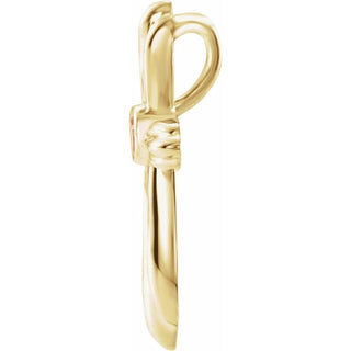 14K Yellow Natural Citrine Cross Pendant       