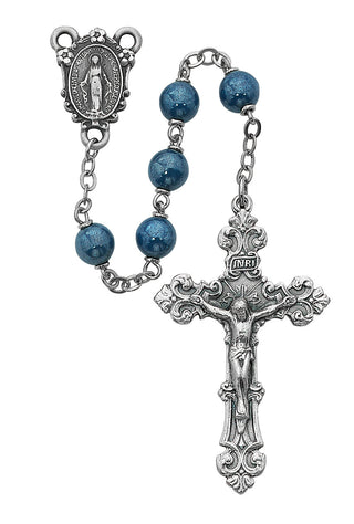 7MM Gold Green Glass Rosary