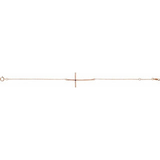 14K Rose Natural Alexandrite Sideways Cross 7-8" Bracelet