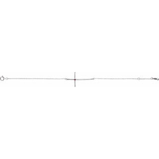 Platinum Natural Mozambique Garnet Sideways Cross 7-8" Bracelet