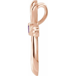 14K Rose Natural Alexandrite Cross Pendant    
