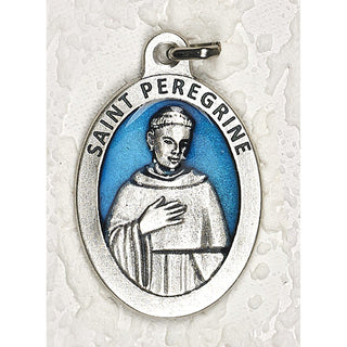 Bulk Saint Peregrine Blue Enamel Medal