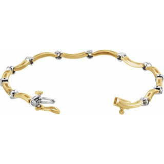 14K Yellow/White 1/2 CTW Natural Diamond Line 7" Bracelet