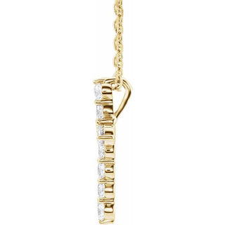 14K Yellow 1/4 CTW Lab-Grown Diamond Cross 16-18" Necklace