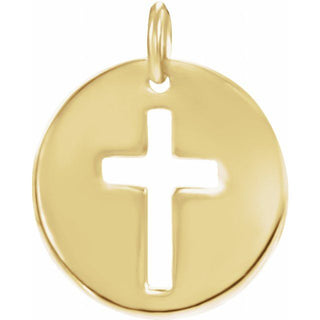 14K Yellow .08 CTW Natural Diamond Pierced Cross Pendant 