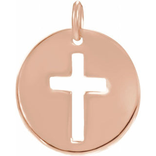 14K Rose .08 CTW Natural Diamond Pierced Cross Pendant 