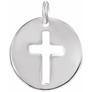 Sterling Silver .08 CTW Natural Diamond Pierced Cross Pendant 