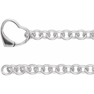 10 mm Cable Chain with Heart Clasp