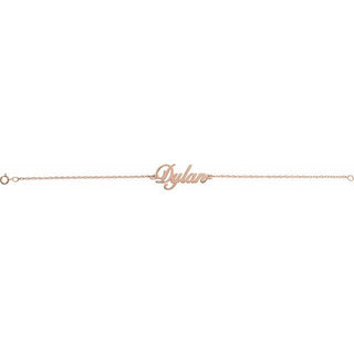 14K Rose Gold-Plated Sterling Silver Script Nameplate 8" Bracelet