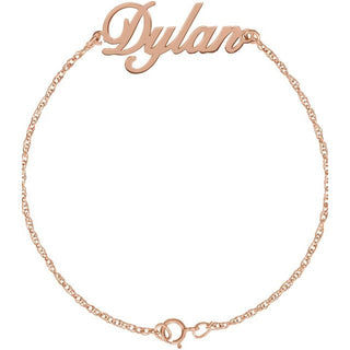 14K Rose Gold-Plated Sterling Silver Script Nameplate 8" Bracelet