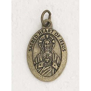 Bulk 1 inch Premium Sacred Heart of Jesus Medals in Brass Tone - 2 options