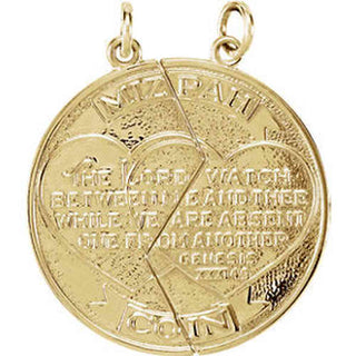 14K Gold Miz Pah Coin Right Pendant