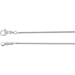 18-inch Snake Chain with Lobster Clasp - Platinum