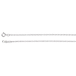 16-inch 1.25MM Rope Chain with Spring Ring - 14K White Gold