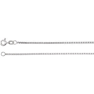 24-inch 1.3 MM Diamond Cut Box Chain with Spring Ring - 14K White Gold