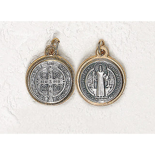 Bulk Saint Benedict Two Tone Medal - 12 Options