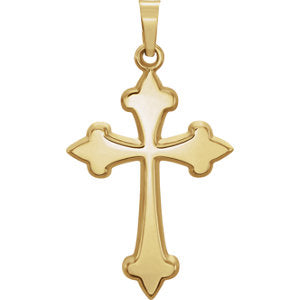 14K Gold 32.2x17.7 MM Cross Pendant