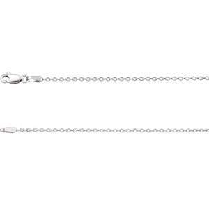 24-inch Diamond Cut Cable Chain with Lobster - 14K White Gold