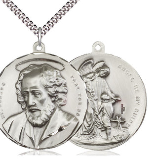 Sterling Silver Saint Joseph Pendant Necklace