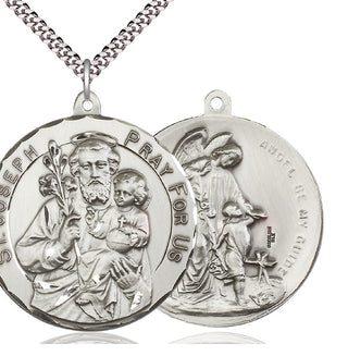 Sterling Silver Saint Joseph Pendant Necklace
