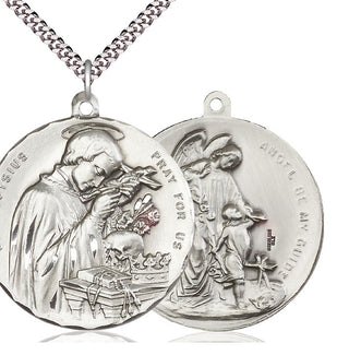 Sterling Silver Saint Aloysius Pendant Necklace