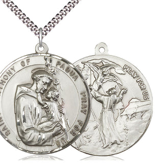Sterling Silver Saint Anthony Pendant Necklace