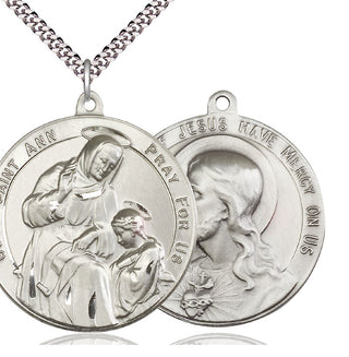 Sterling Silver Saint Ann Pendant Necklace