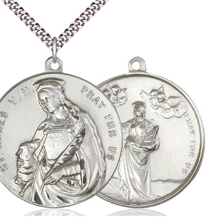 Sterling Silver Saint Agnes of Rome Pendant Necklace