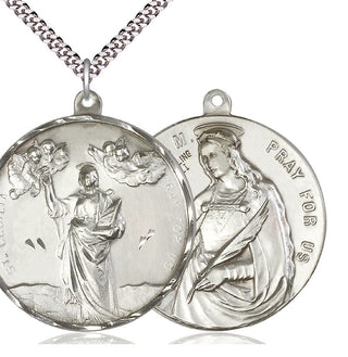 Sterling Silver Saint Cecilia Pendant Necklace
