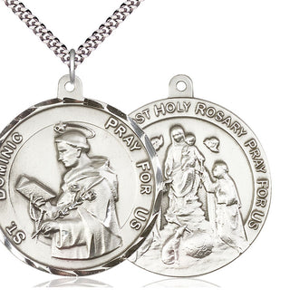 Sterling Silver Saint Dominic Pendant Necklace