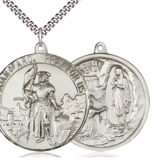 Sterling Silver Saint Joan of Arc Pendant Necklace