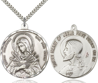 Sterling Silver Seven Dolors Pendant Necklace