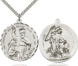 Sterling Silver Saint Francis de Sales Pendant Necklace