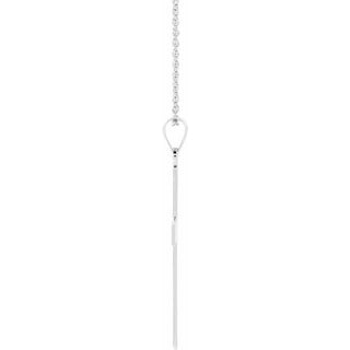 14K White .01 CT Natural Diamond Cross 18" Necklace