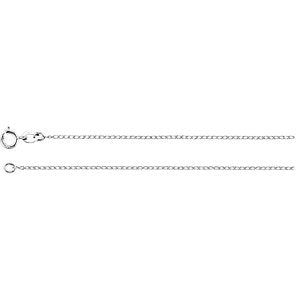 16-inch Curb Chain with Spring Ring - 14K White Gold