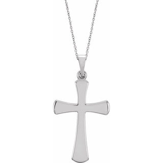 14K White Cross 18" Necklace