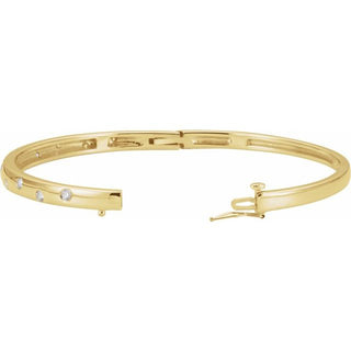 14K Yellow 1/2 CTW Natural Diamond Bangle 6 3/4" Bracelet