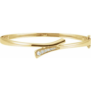 14K Yellow 1/4 CTW Natural Diamond 6 1/2" Bangle Bracelet 