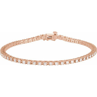 14K Rose 2 1/4 CTW Lab-Grown Diamond Line 7 1/4" Bracelet