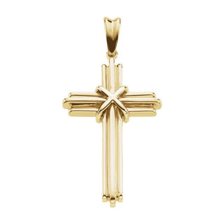 14K Yellow 36.75x24.5 mm Cross Pendant