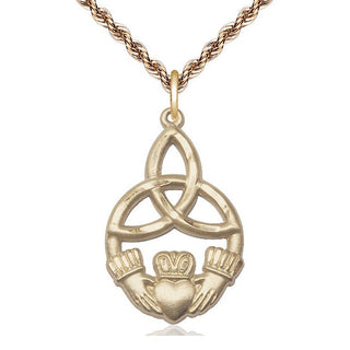 14kt Gold Irish Knot Claddagh Medal