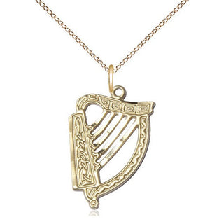 14kt Gold Irish Harp Medal