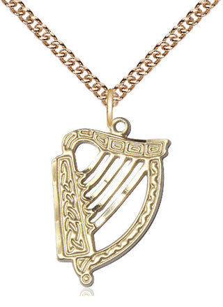 14kt Gold Irish Harp Medal