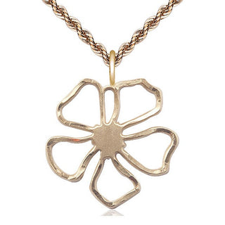 14kt Gold Filled Five Petal Flower Medal Catholic Jewelry