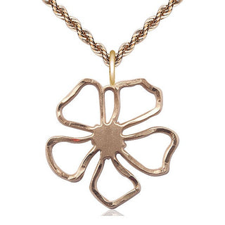 14kt Gold Five Petal Flower Medal