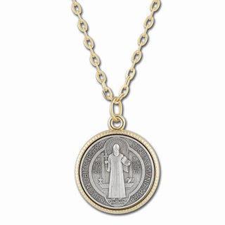 St. Benedict Pendant Gold 1 1/4" Boxed